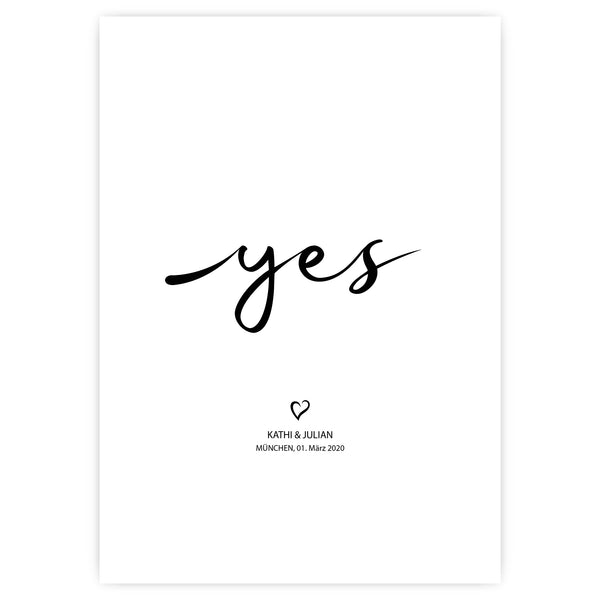 "YES COUPLE” PERSONALISIERBARES POSTER