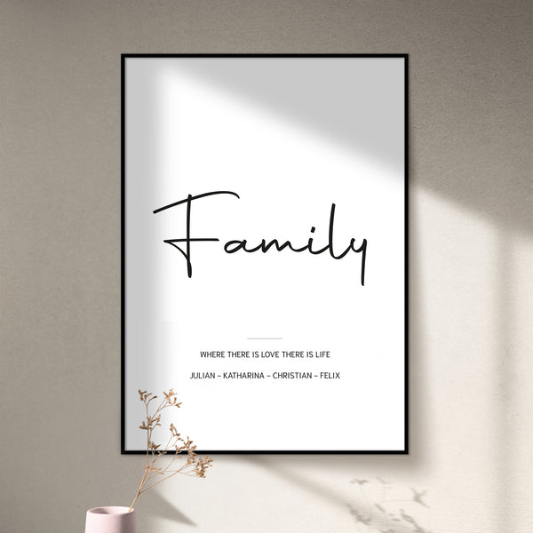 "FAMILY HOCHKANT” PERSONALISIERBARES POSTER