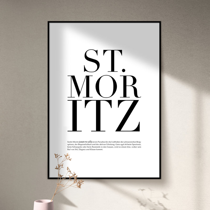 "ST. MORITZ" STADTPOSTER