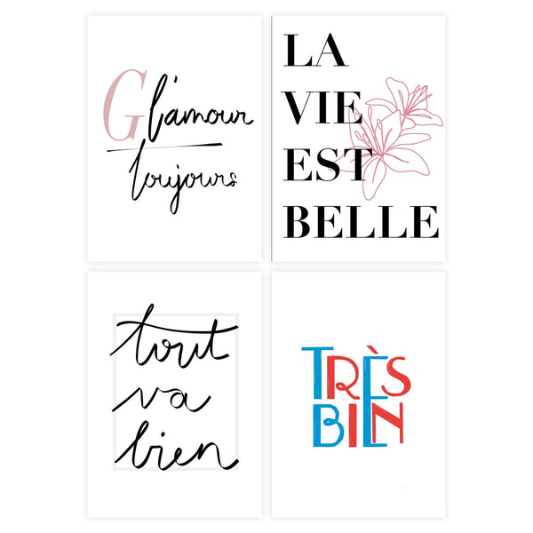 "FRENCH COLLECTION" 4ER POSTER SET